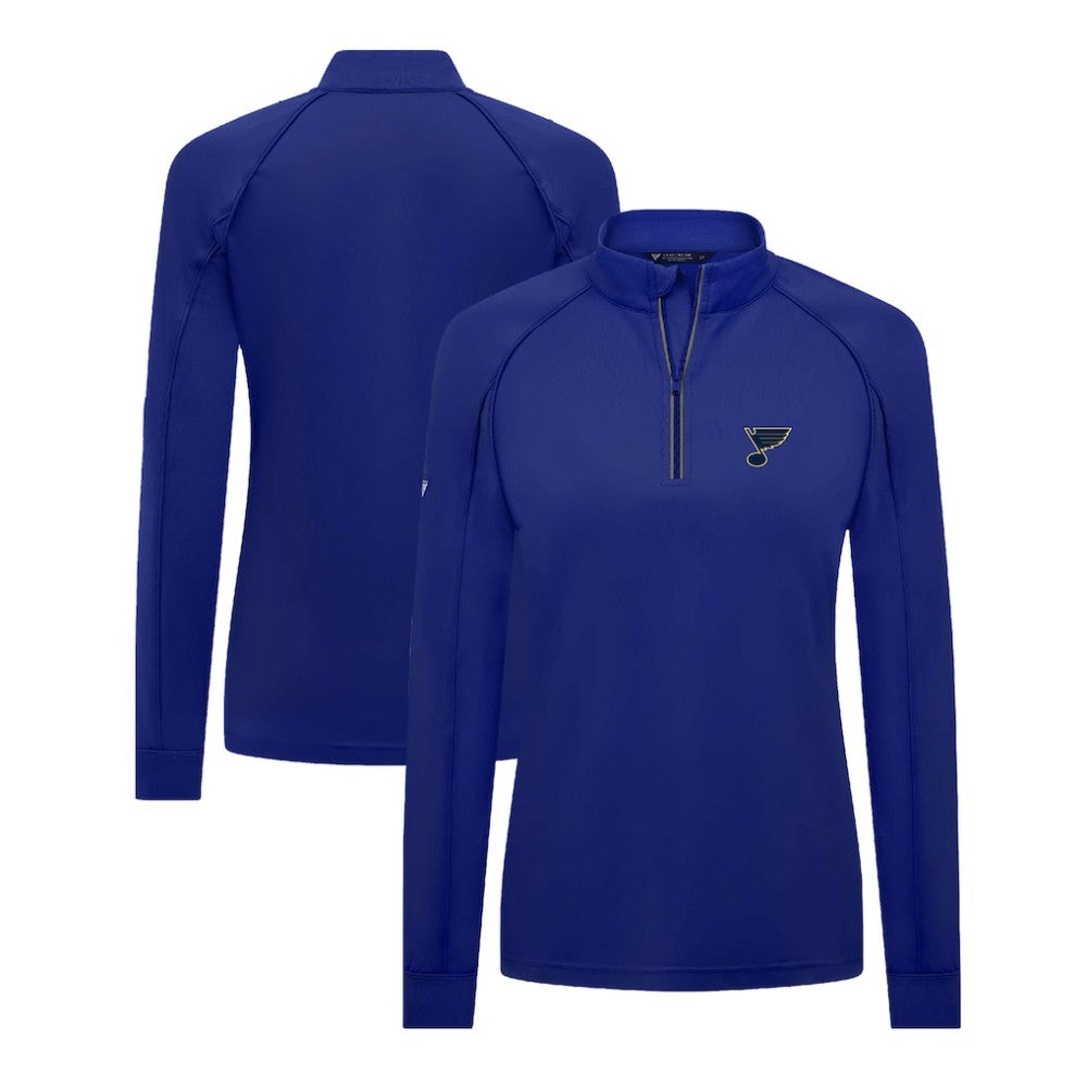 St. Louis Blues Levelwear Women's Kinetic Insignia Core Quarter-Zip Pullover Top - Blue Pullover