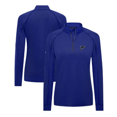 St. Louis Blues Levelwear Women's Kinetic Insignia Core Quarter-Zip Pullover Top - Blue Pullover