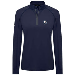 Winnipeg Jets Levelwear Women's Kinetic Insignia Core Quarter-Zip Pullover Top - Navy Pullover