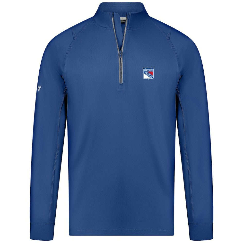 New York Rangers Levelwear Theory Insignia Core Quarter-Zip Pullover Top - Blue Pullover