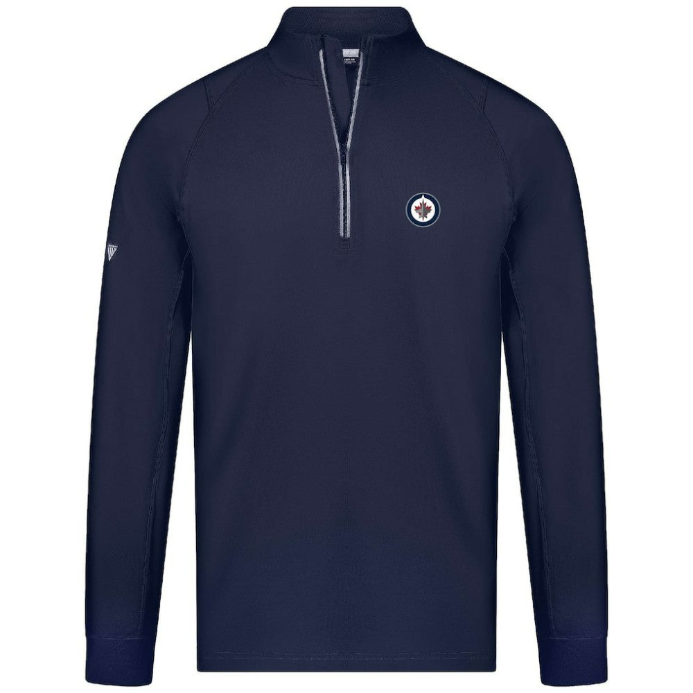 Winnipeg Jets Levelwear Theory Insignia Core Quarter-Zip Pullover Top - Navy Pullover