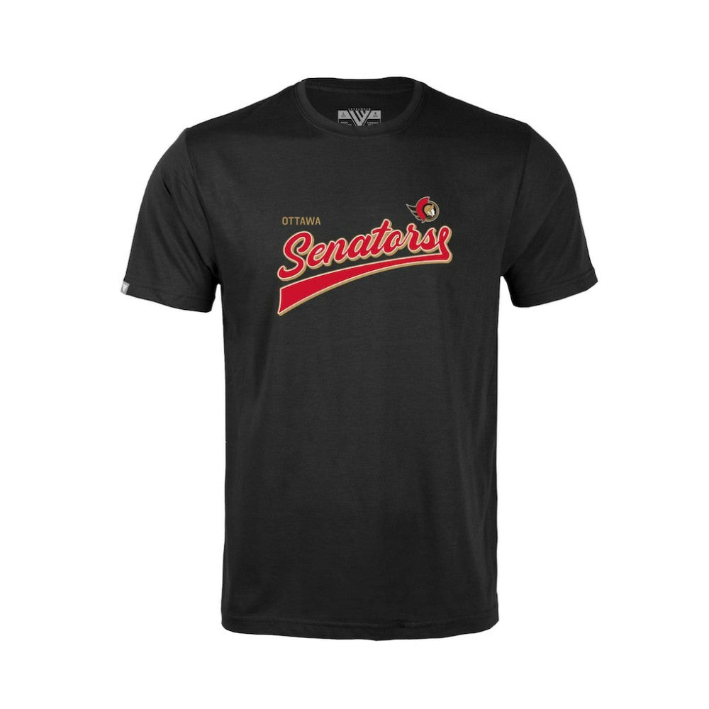 Ottawa Senators Levelwear Youth Little Richmond Retro Script T-Shirt - Black T-shirts