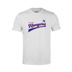 New York Rangers Levelwear Youth Little Richmond Retro Script T-Shirt - White T-shirts