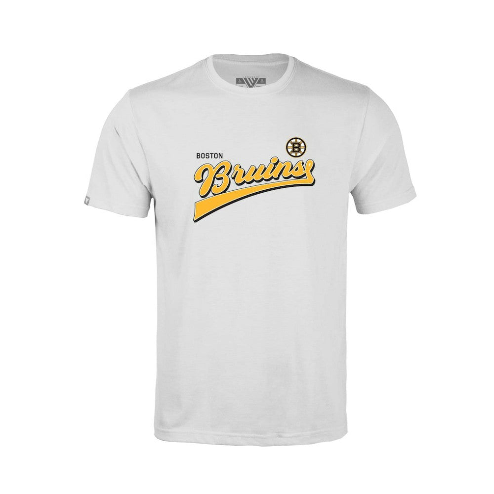 Boston Bruins Levelwear Youth Little Richmond Retro Script T-Shirt - White T-shirts