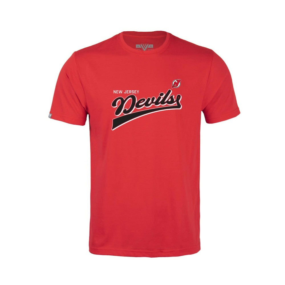 New Jersey Devils Levelwear Youth Little Richmond Retro Script T-Shirt - Red T-shirts