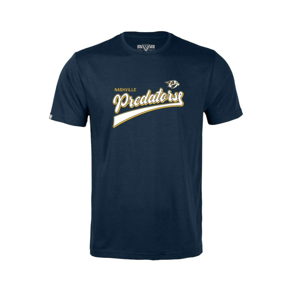 Nashville Predators Levelwear Youth Little Richmond Retro Script T-Shirt - Navy T-shirts