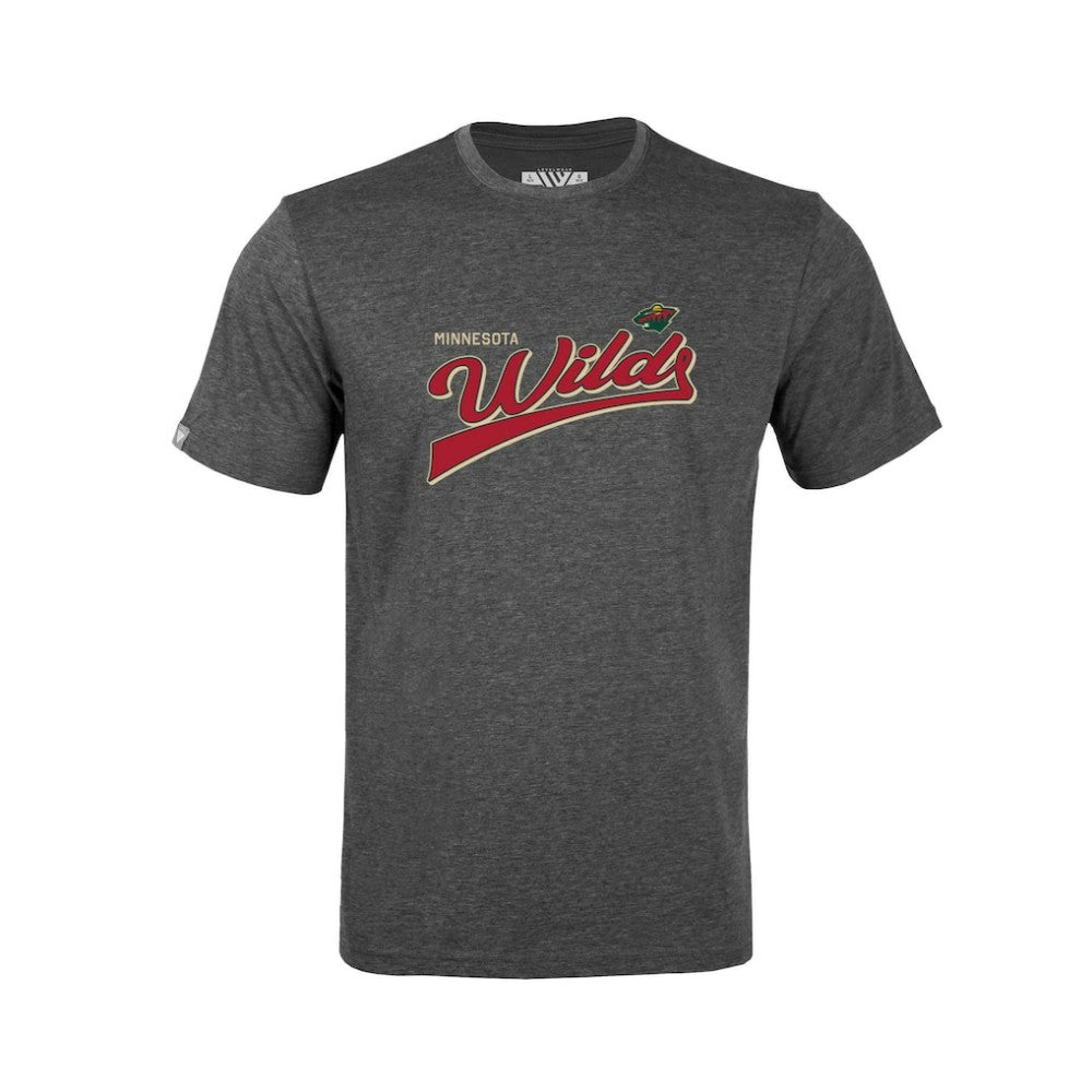 Minnesota Wild Levelwear Youth Little Richmond Retro Script T-Shirt - Charcoal T-shirts
