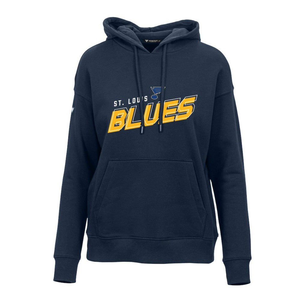 St. Louis Blues Levelwear Women's Adorn Premier 2.0 Fleece Pullover Hoodie - Navy Hoodies