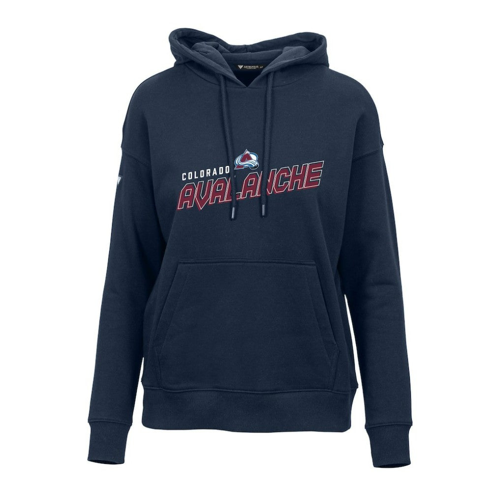 Colorado Avalanche Levelwear Women's Adorn Premier 2.0 Fleece Pullover Hoodie - Navy Hoodies