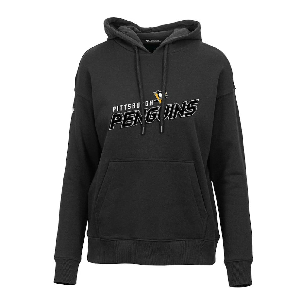 Pittsburgh Penguins Levelwear Women's Adorn Premier 2.0 Fleece Pullover Hoodie - Black Hoodies