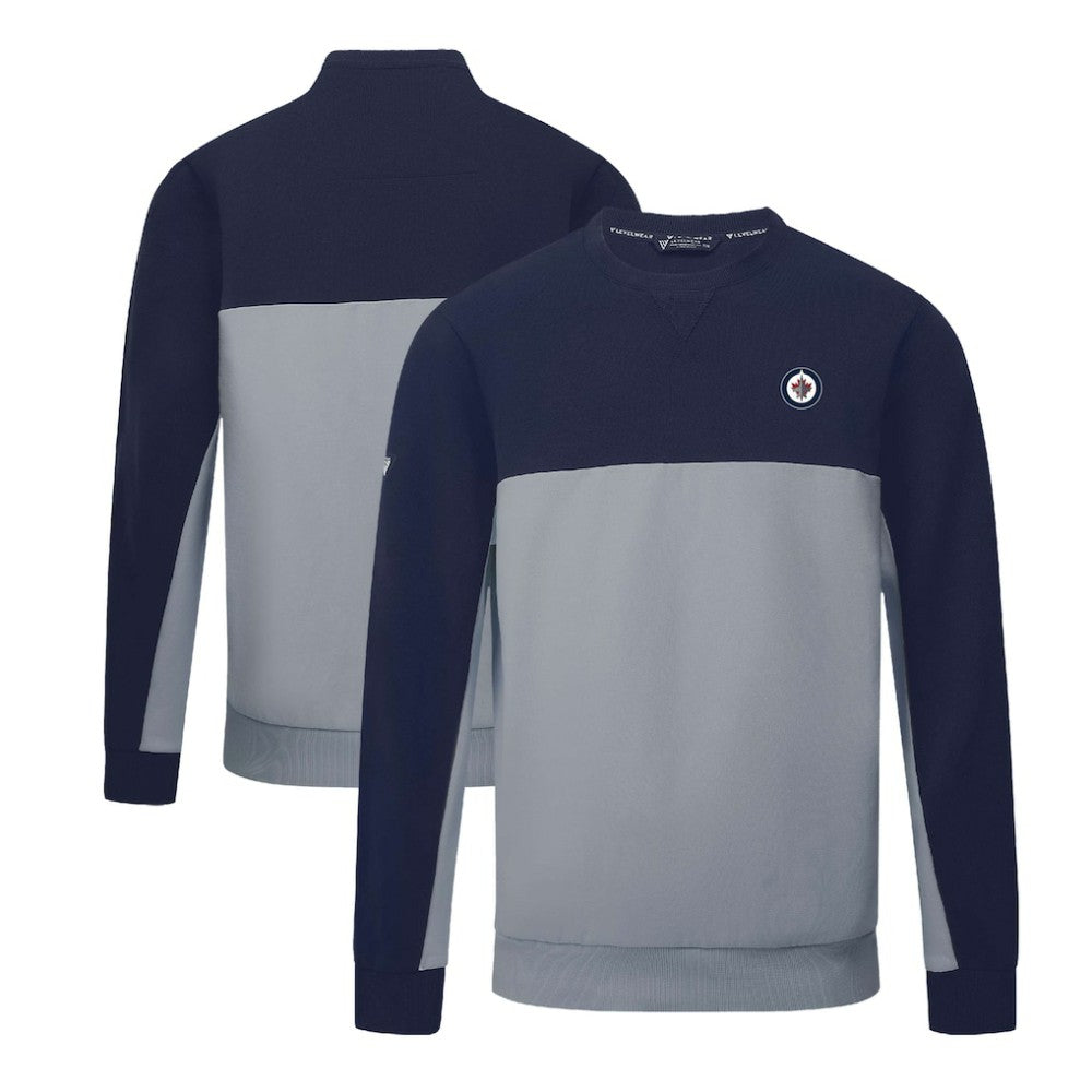 Winnipeg Jets Levelwear Legacy Insignia Core Sweatshirt - Navy/Gray Sweatshirts