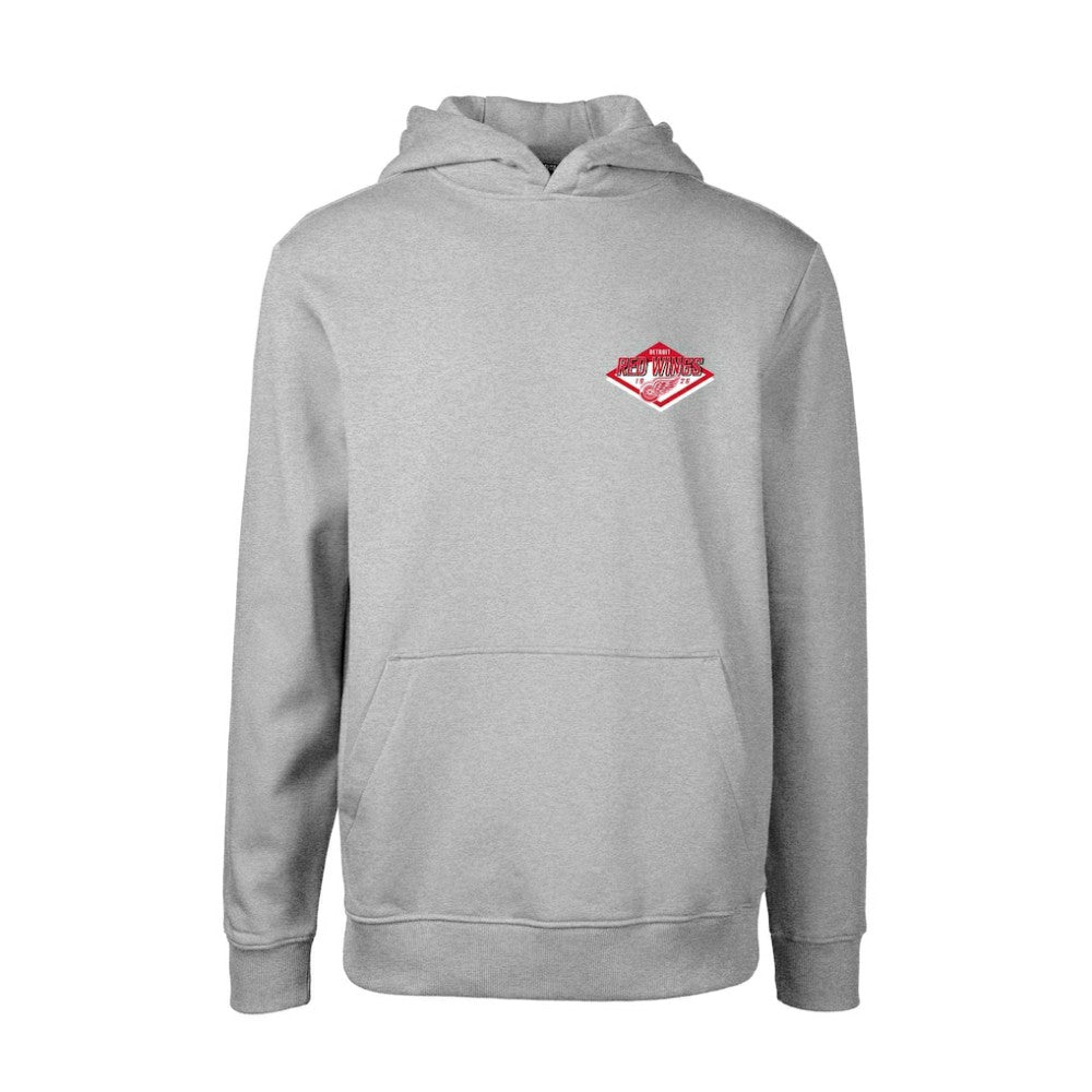 Detroit Red Wings Levelwear Youth Podium Club Patch 2.0 Fleece Pullover Hoodie - Gray Hoodies
