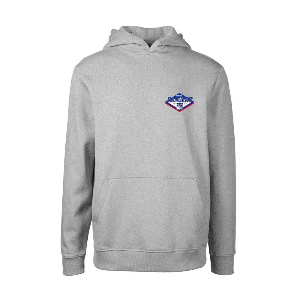 New York Rangers Levelwear Youth Podium Club Patch 2.0 Fleece Pullover Hoodie - Gray Hoodies