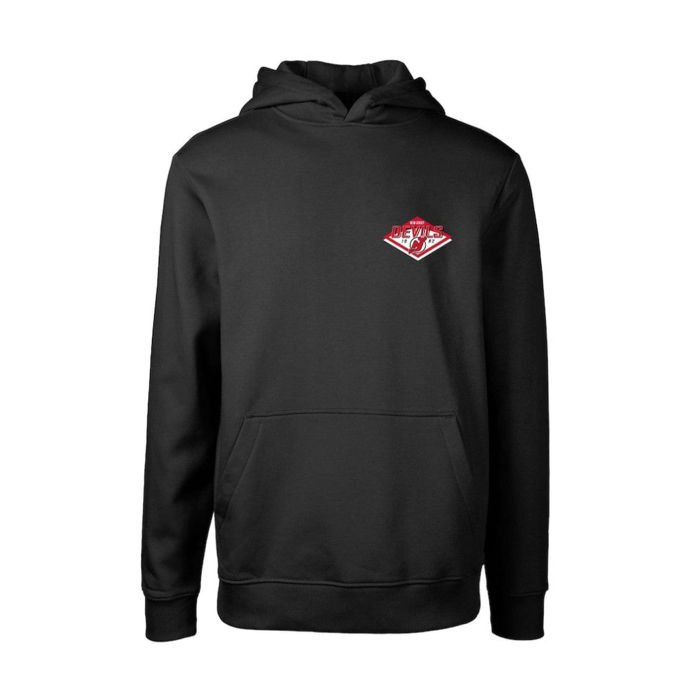 New Jersey Devils Levelwear Youth Podium Club Patch 2.0 Fleece Pullover Hoodie - Black Jerseys