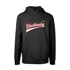 Chicago Blackhawks Levelwear Youth Podium Retro Script Fleece Pullover Hoodie - Black Hoodies