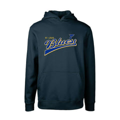 St. Louis Blues Levelwear Youth Podium Retro Script Fleece Pullover Hoodie - Navy Hoodies