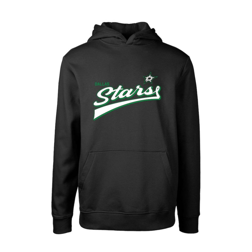 Dallas Stars Levelwear Youth Podium Retro Script Fleece Pullover Hoodie - Black Hoodies