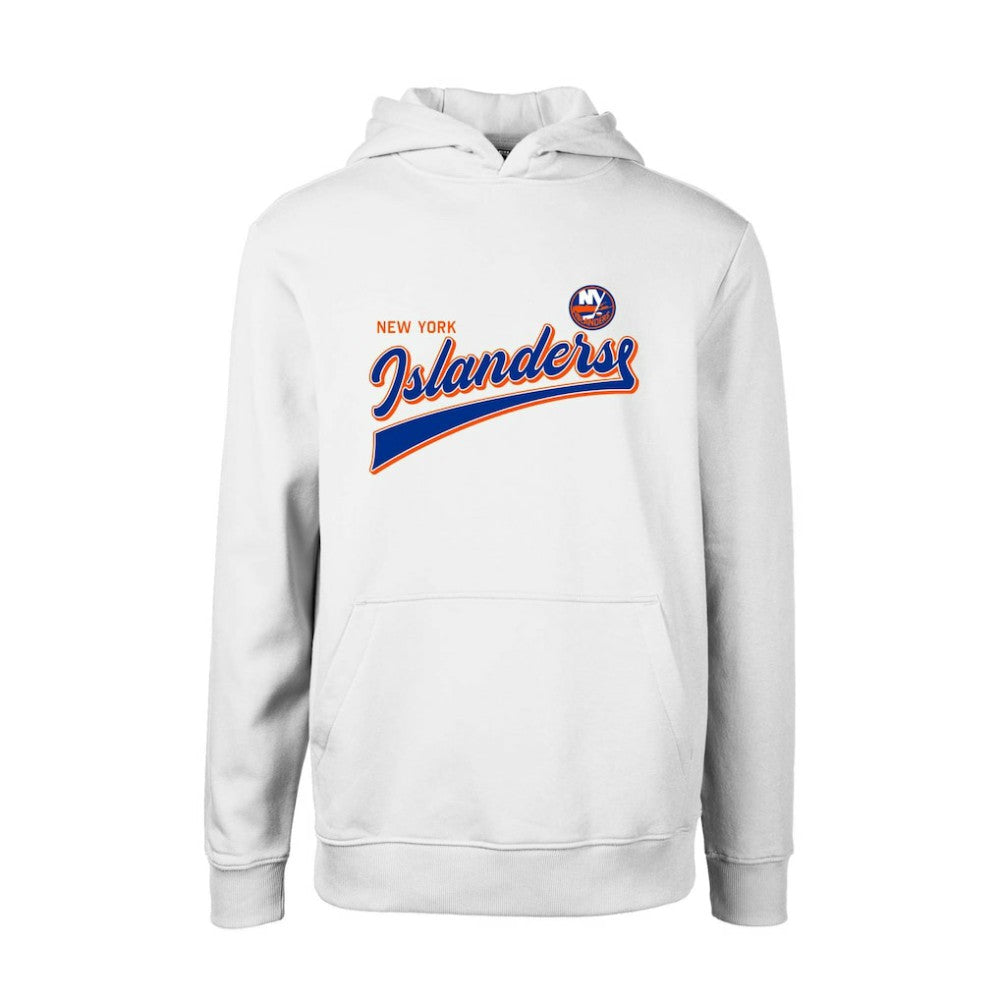 New York Islanders Levelwear Youth Podium Retro Script Fleece Pullover Hoodie - White Hoodies