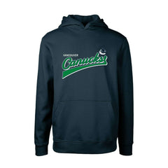 Vancouver Canucks Levelwear Youth Podium Retro Script Fleece Pullover Hoodie - Navy Hoodies