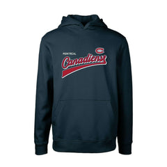 Montreal Canadiens Levelwear Youth Podium Retro Script Fleece Pullover Hoodie - Navy Hoodies