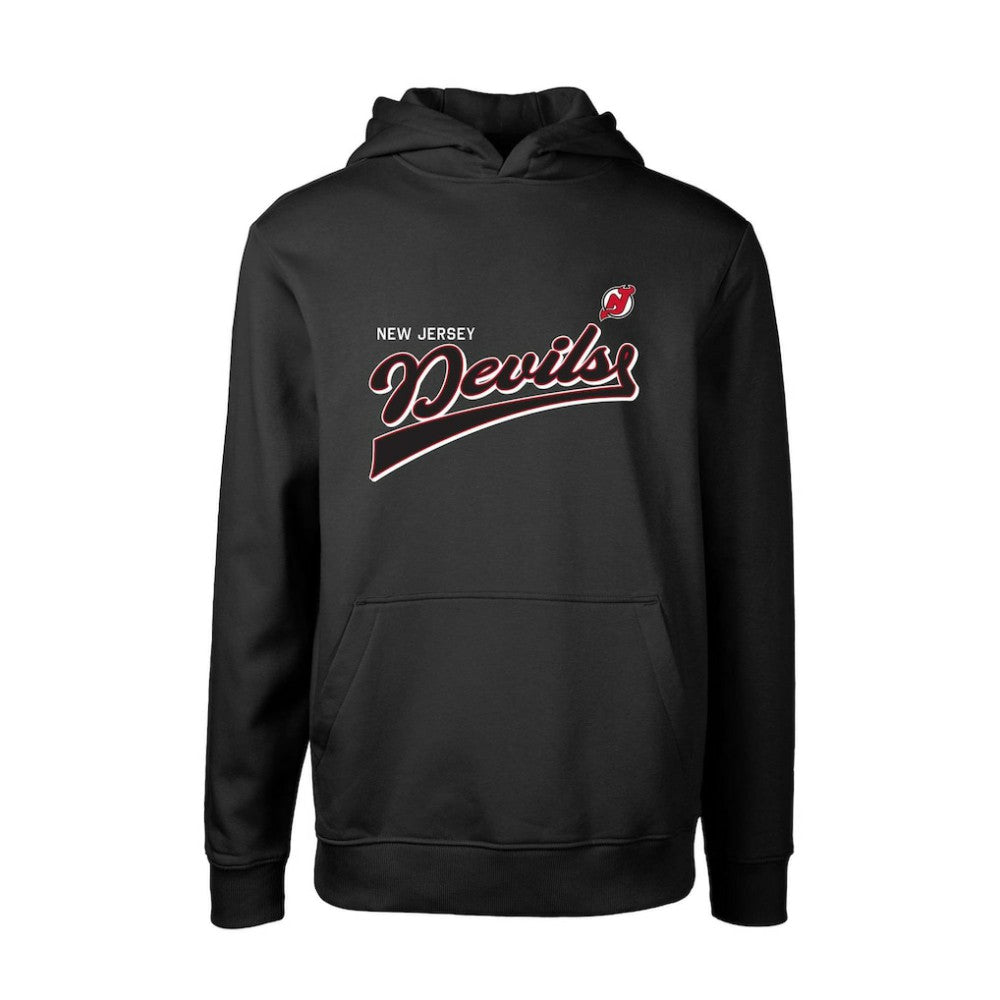 New Jersey Devils Levelwear Youth Podium Retro Script Fleece Pullover Hoodie - Black Jerseys