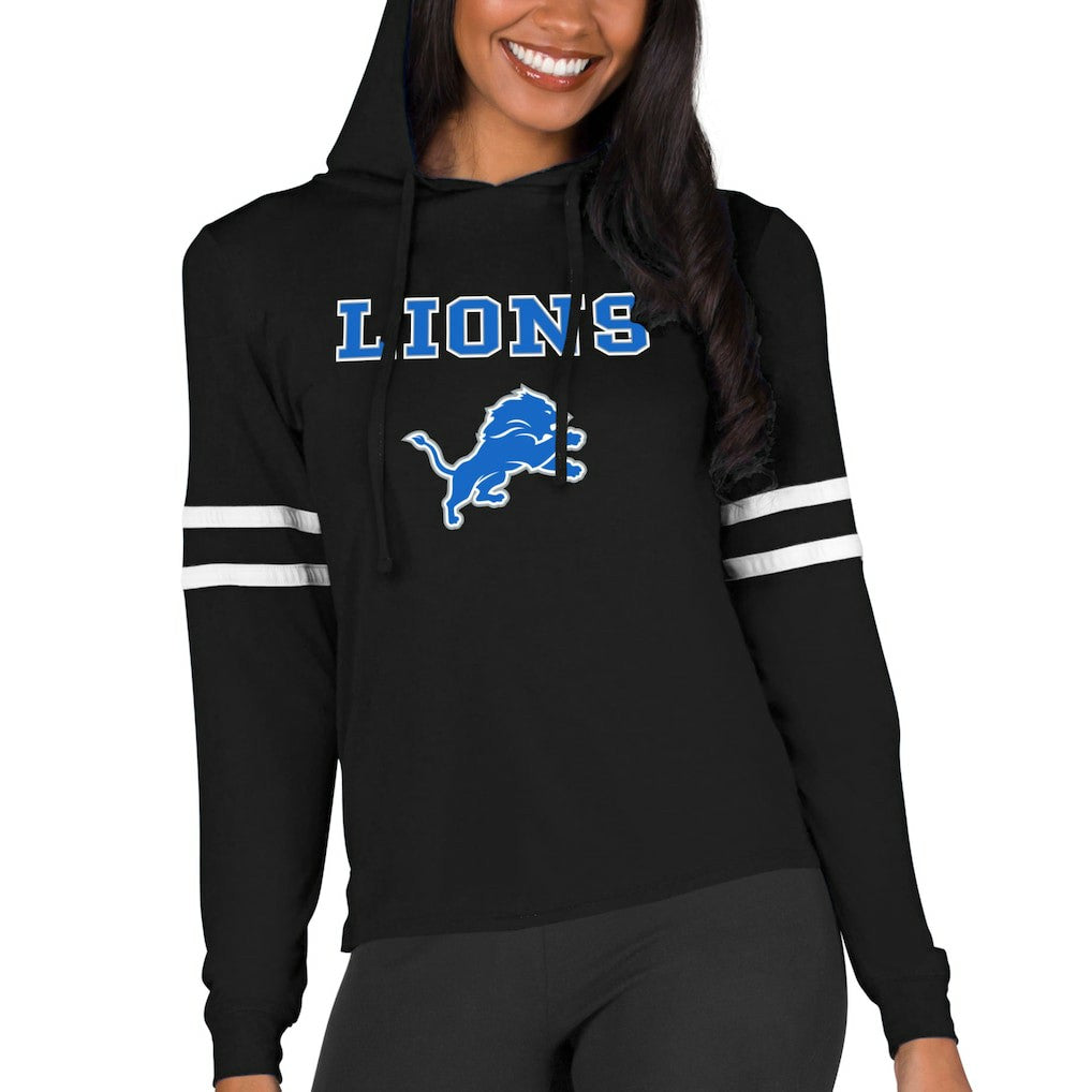 Detroit Lions Concepts Sport Women's Marathon Lightweight Lounge Pullover Hoodie - Black for sale
