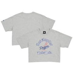 Women's Bella Dona x Los Angeles Dodgers Boxy Crop T-Shirt Gray