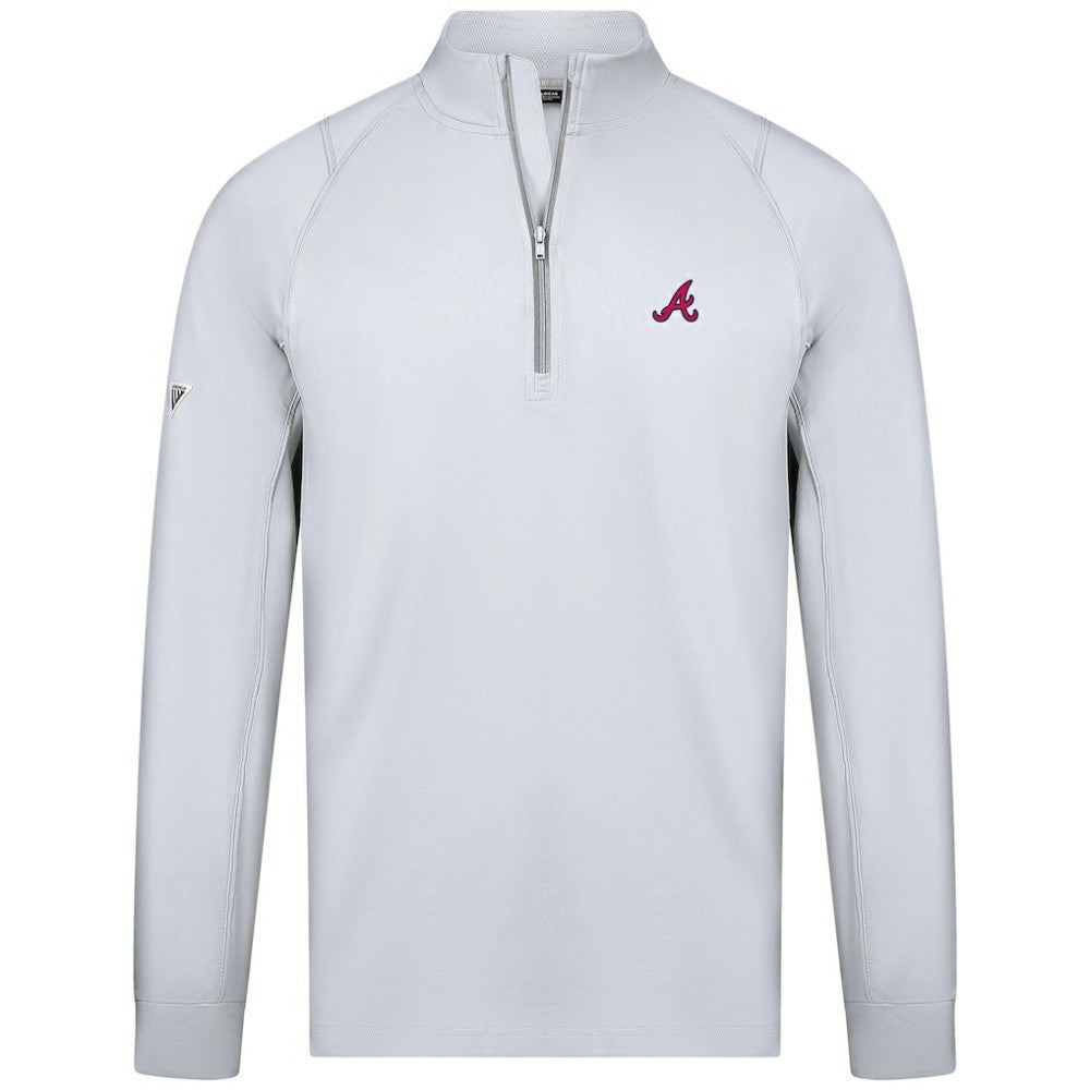 Atlanta Braves Levelwear Theory Insignia Quarter-Zip Pullover White