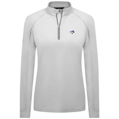 Toronto Blue Jays Levelwear Women's Kinetic Insignia Quarter-Zip Pullover White
