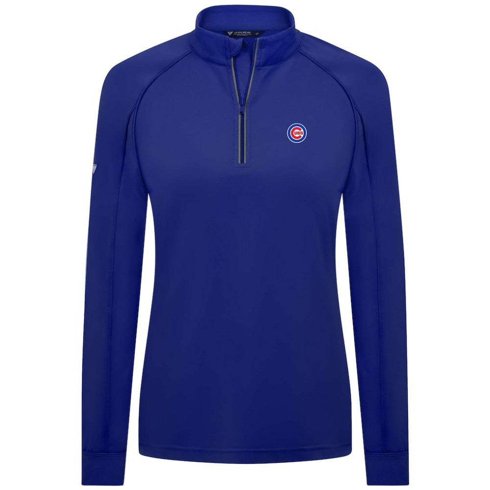Chicago Cubs Levelwear Women's Kinetic Insignia Quarter-Zip Pullover Royal