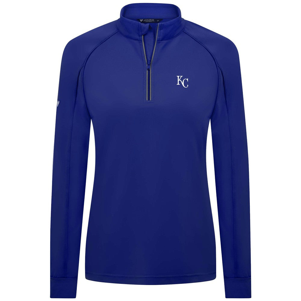 Kansas City Royals Levelwear Women's Kinetic Insignia Quarter-Zip Pullover Royal