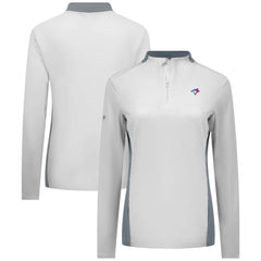 Toronto Blue Jays Levelwear Women's Moxie Insignia Quarter-Zip Pullover White