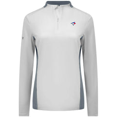 Toronto Blue Jays Levelwear Women's Moxie Insignia Quarter-Zip Pullover White