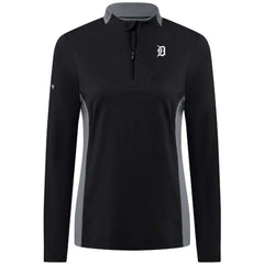 Detroit Tigers Levelwear Women's Moxie Insignia Quarter-Zip Pullover Black