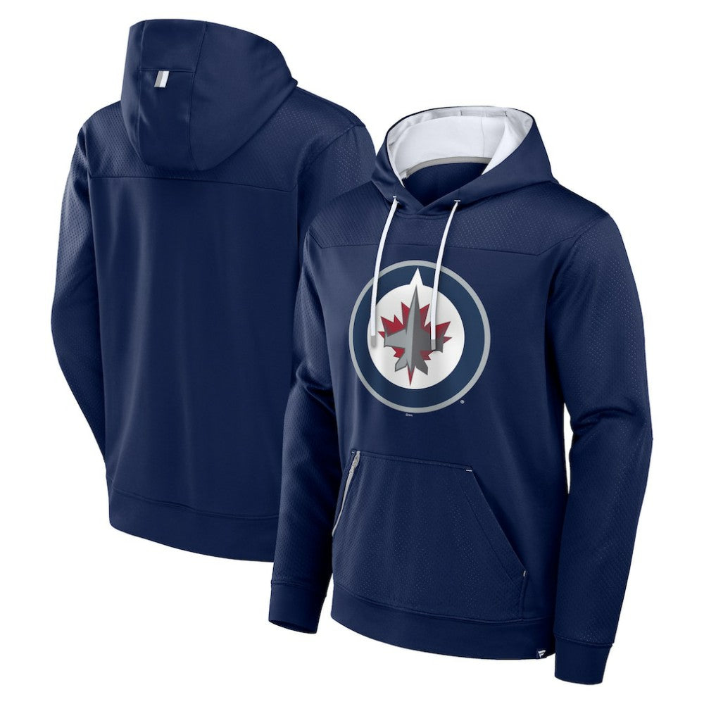 Winnipeg Jets Fanatics Defender Pullover Hoodie - Navy Hoodies