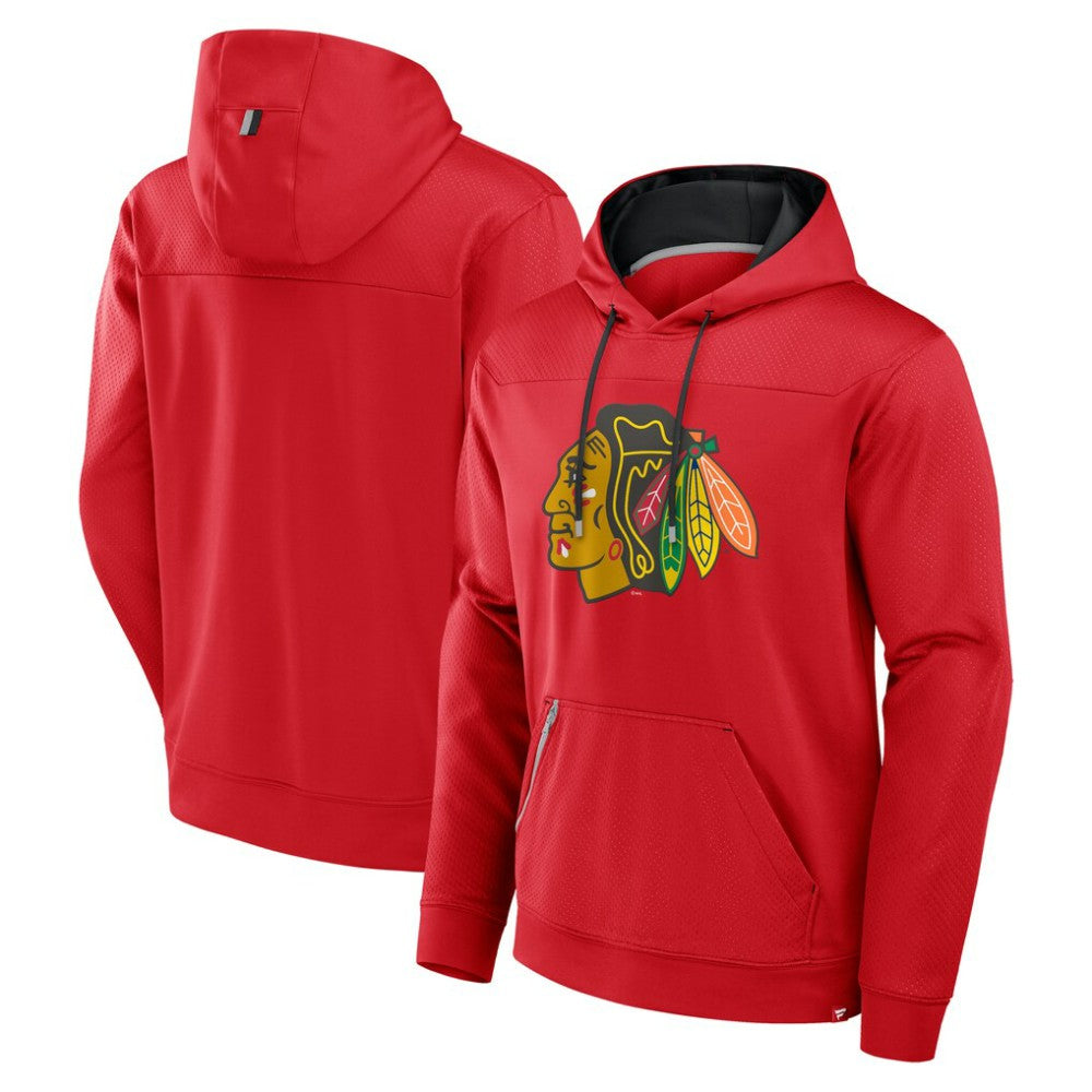 Chicago Blackhawks Fanatics Defender Pullover Hoodie - Red Hoodies