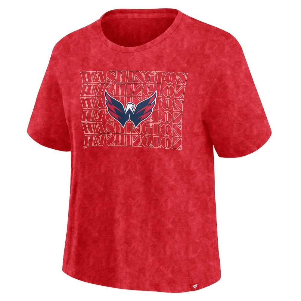 Washington Capitals Fanatics Women's Faded Wash T-Shirt - Red T-shirts