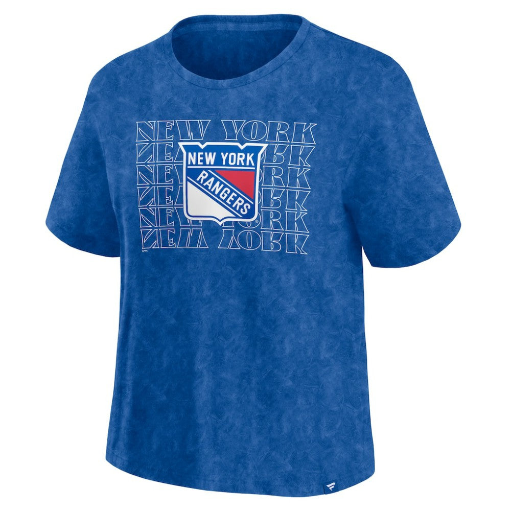 New York Rangers Fanatics Women's Faded Wash T-Shirt - Blue T-shirts