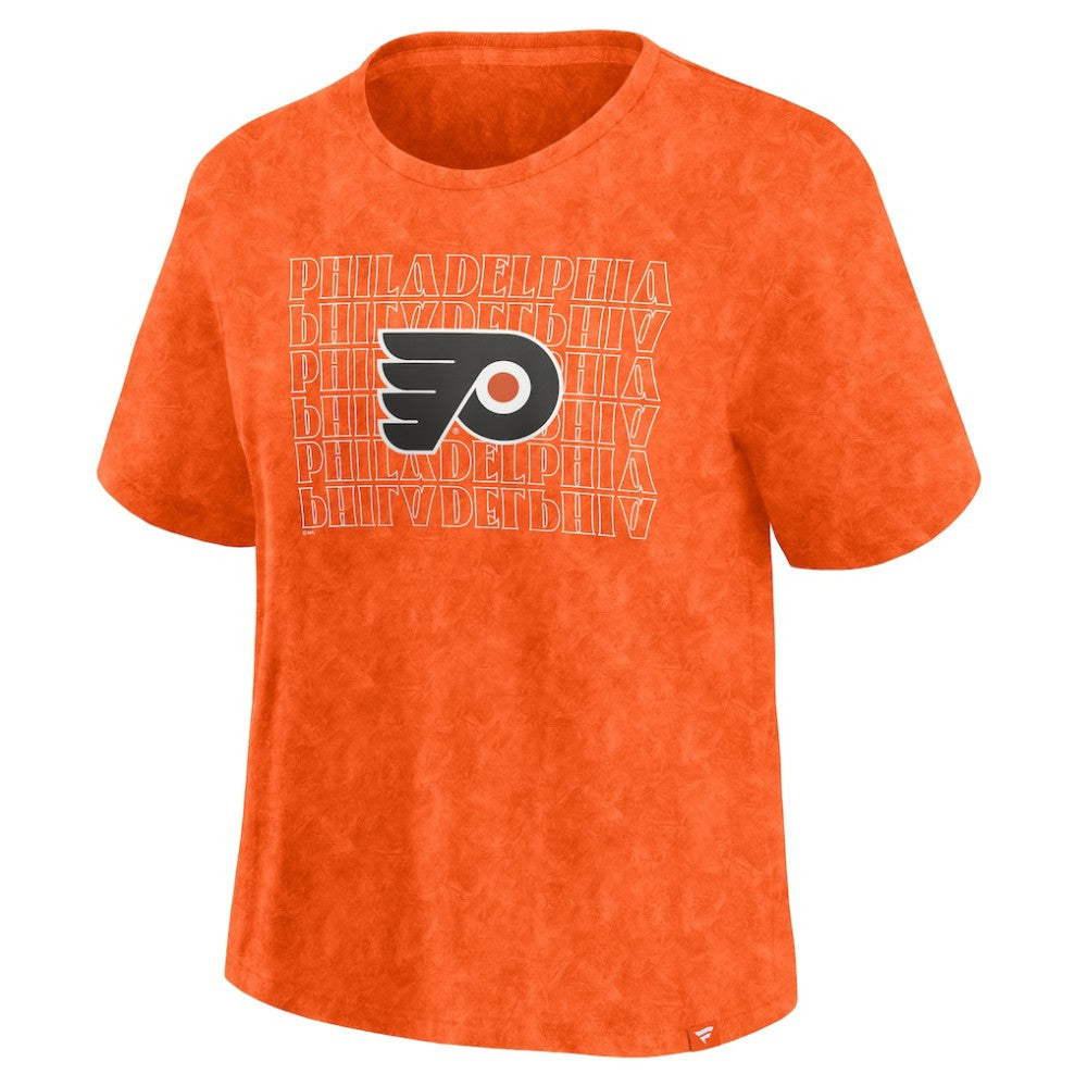Philadelphia Flyers Fanatics Women's Faded Wash T-Shirt - Orange T-shirts