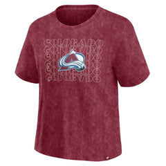 Colorado Avalanche Fanatics Women's Faded Wash T-Shirt - Burgundy T-shirts