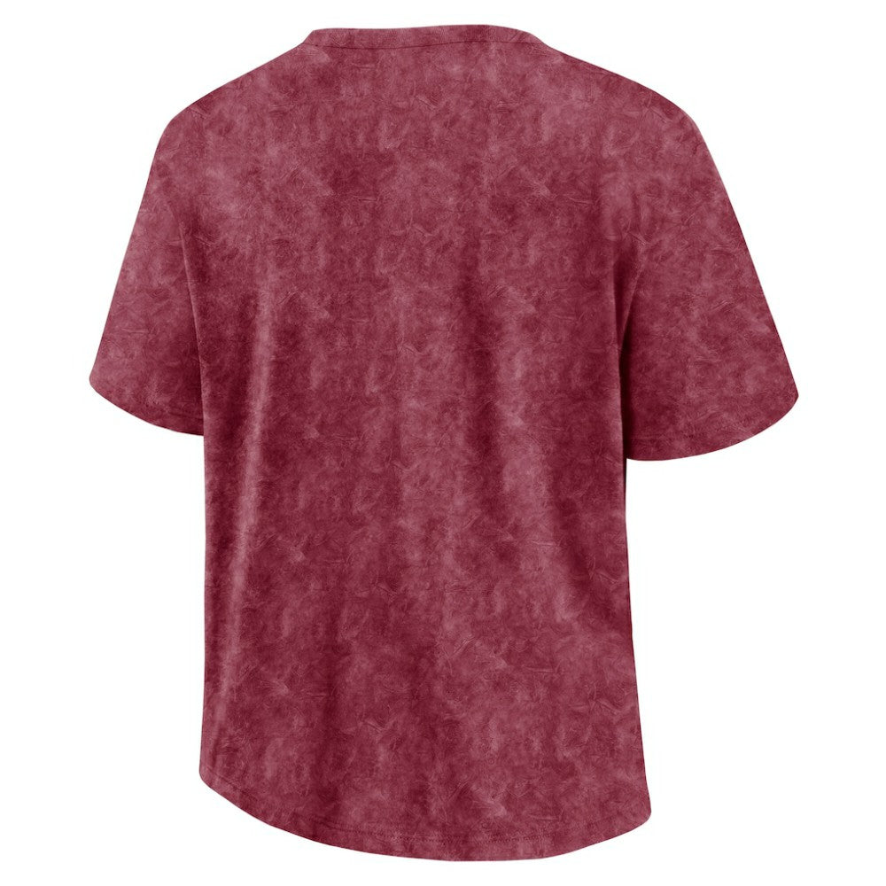 Colorado Avalanche Fanatics Women's Faded Wash T-Shirt - Burgundy T-shirts