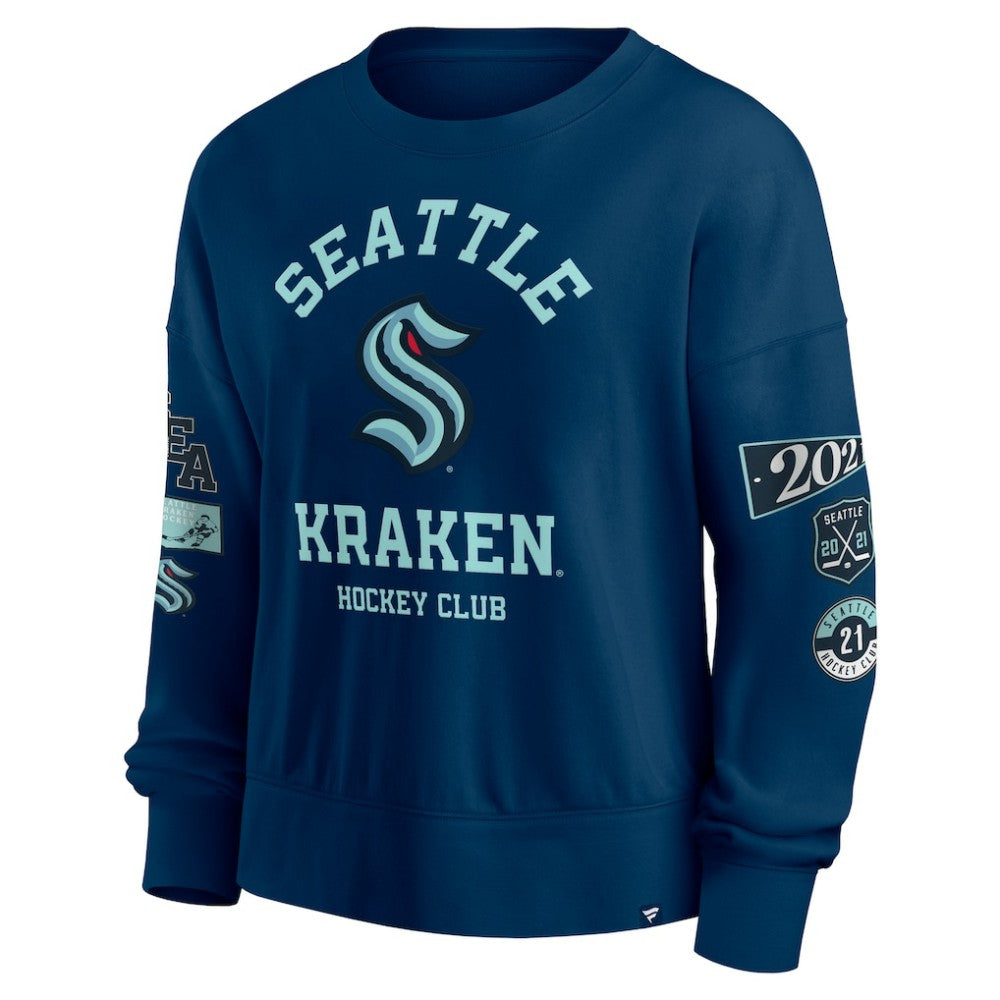 Seattle Kraken Fanatics Women's Go Team Pullover Sweatshirt - Deep Sea Blue Sweatshirts