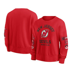 New Jersey Devils Fanatics Women's Go Team Pullover Sweatshirt - Red Sweatshirts