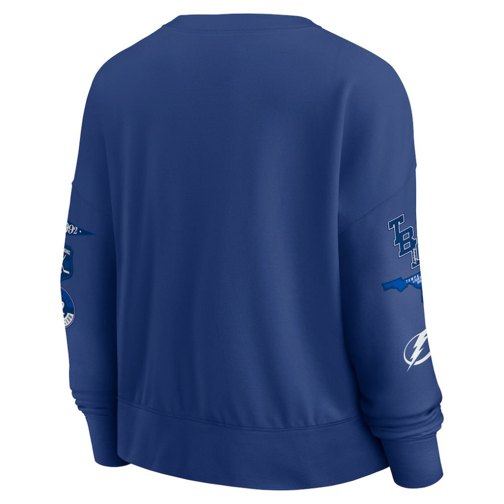 Tampa Bay Lightning Fanatics Women's Go Team Pullover Sweatshirt - Blue Sweatshirts