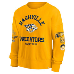Nashville Predators Fanatics Women's Go Team Pullover Sweatshirt - Gold Sweatshirts