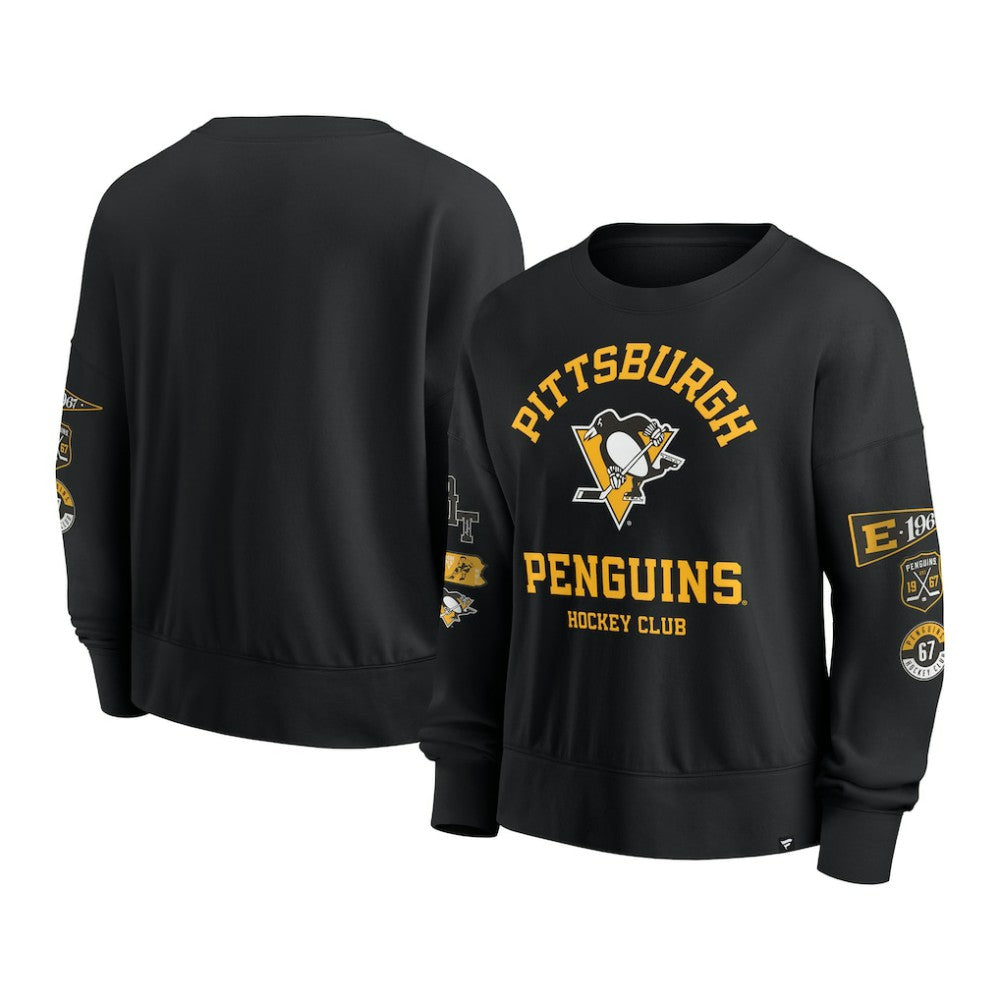 Pittsburgh Penguins Fanatics Women's Go Team Pullover Sweatshirt - Black Sweatshirts