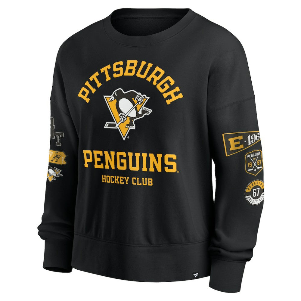 Pittsburgh Penguins Fanatics Women's Go Team Pullover Sweatshirt - Black Sweatshirts