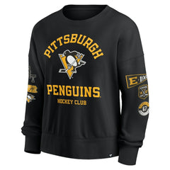 Pittsburgh Penguins Fanatics Women's Go Team Pullover Sweatshirt - Black Sweatshirts