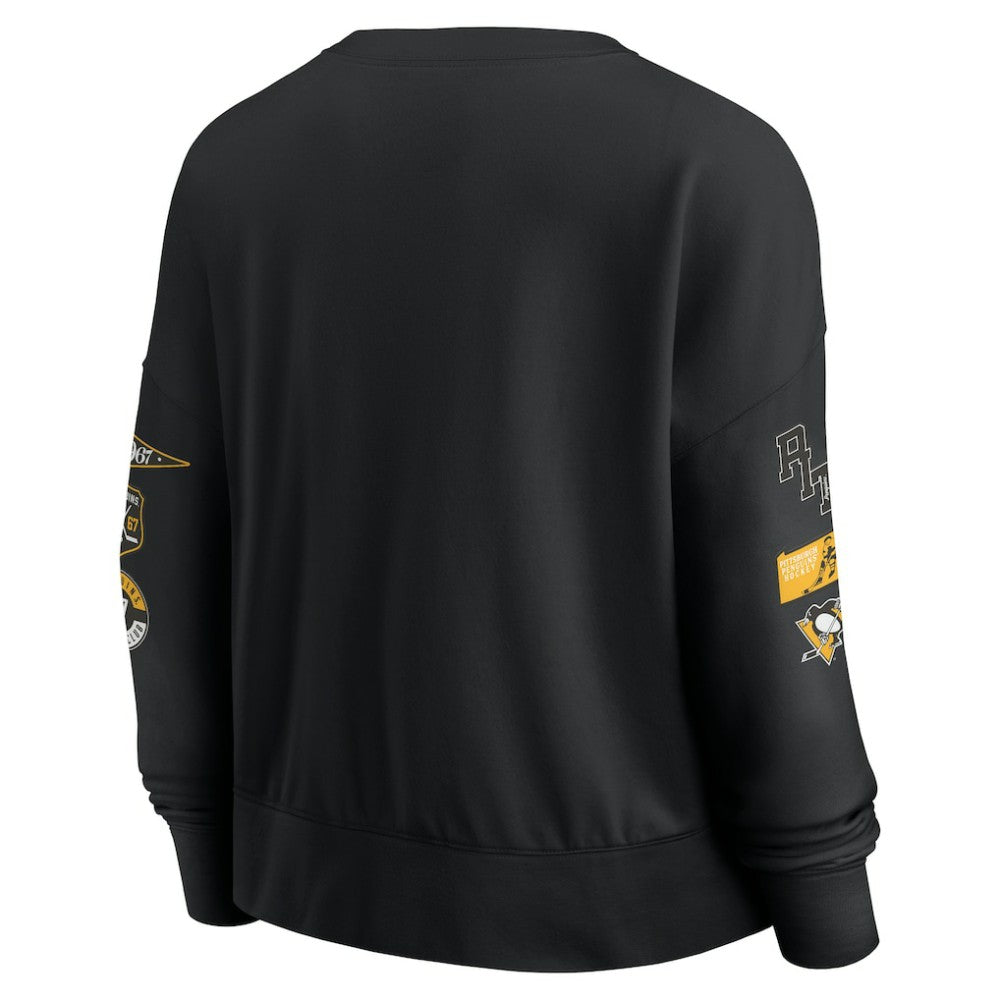 Pittsburgh Penguins Fanatics Women's Go Team Pullover Sweatshirt - Black Sweatshirts