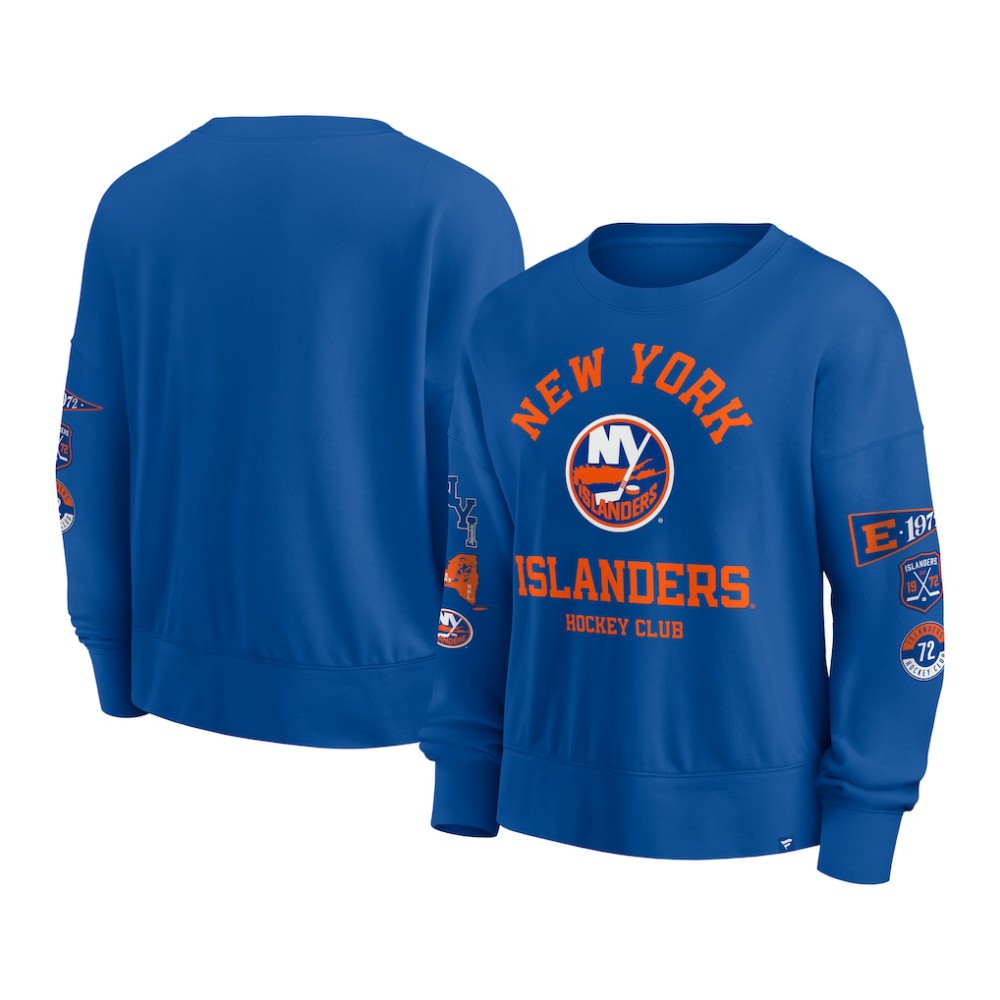 New York Islanders Fanatics Women's Go Team Pullover Sweatshirt - Royal Sweatshirts